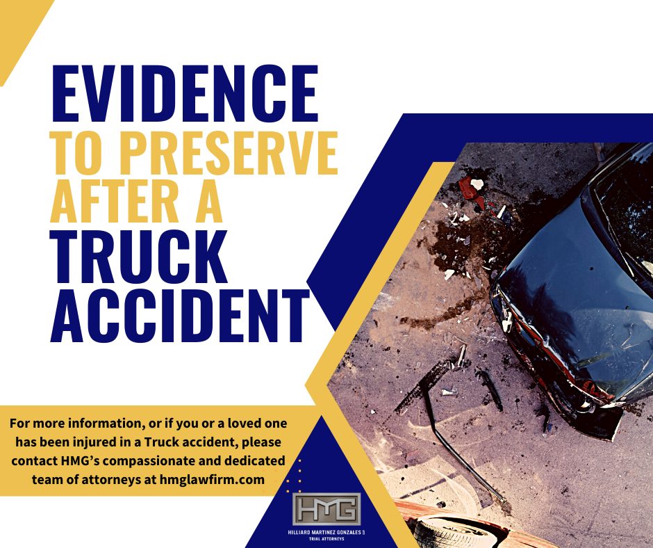 Evidence to preserve after a truck accident