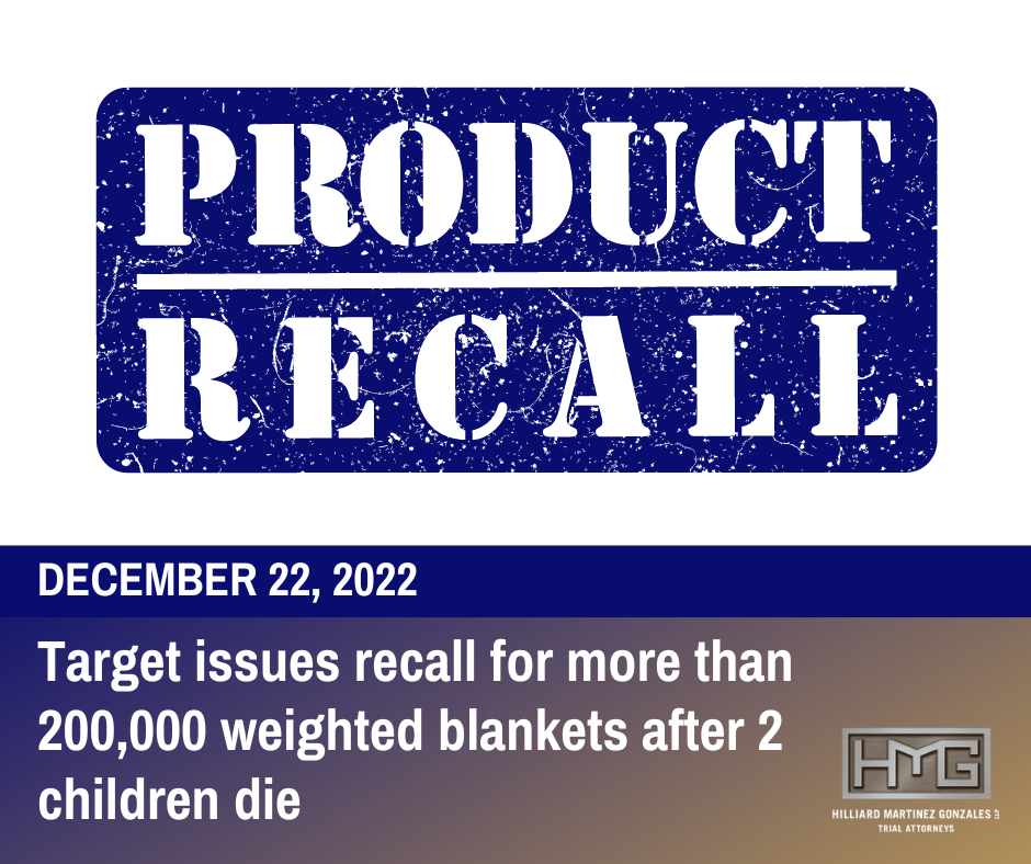 PRODUCT RECALL: Target issues recall for weighted blankets after two girls die