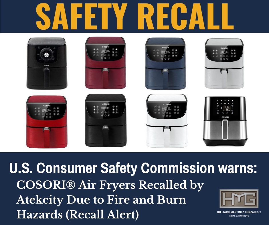 SAFETY RECALL: Images of Cosori Air Fryer Models